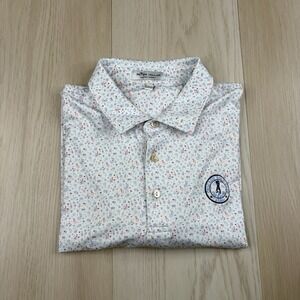 Peter Millar Summer Comfort Polo Shirt Mens Large Msrtini AOP Chicago Golf Club